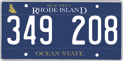 RI license plate 349208