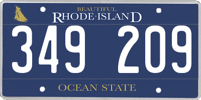 RI license plate 349209