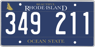 RI license plate 349211
