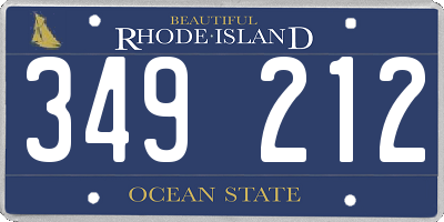 RI license plate 349212