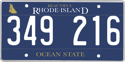 RI license plate 349216
