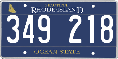 RI license plate 349218