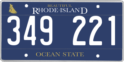 RI license plate 349221