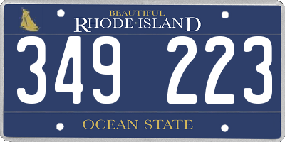 RI license plate 349223