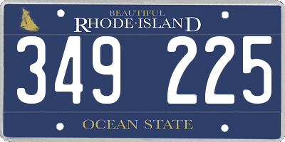 RI license plate 349225