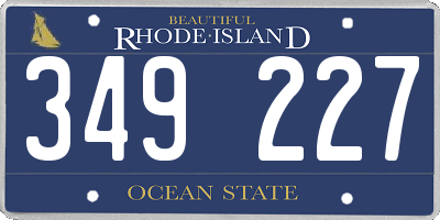 RI license plate 349227