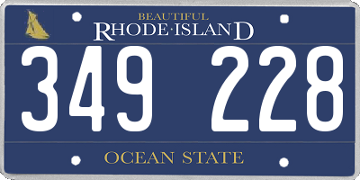 RI license plate 349228