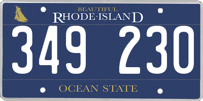 RI license plate 349230