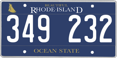 RI license plate 349232