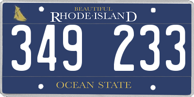 RI license plate 349233