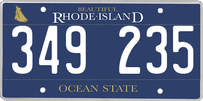 RI license plate 349235