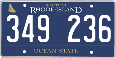 RI license plate 349236