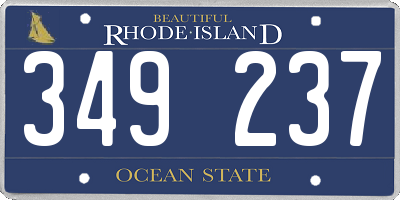 RI license plate 349237