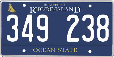 RI license plate 349238