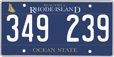 RI license plate 349239