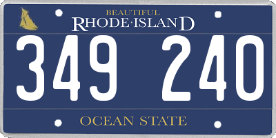RI license plate 349240