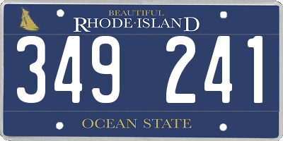 RI license plate 349241