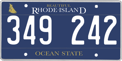 RI license plate 349242