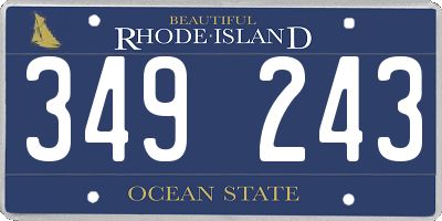 RI license plate 349243