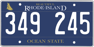 RI license plate 349245