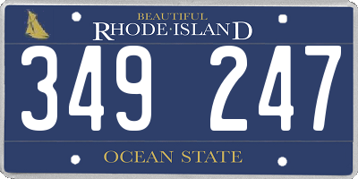 RI license plate 349247