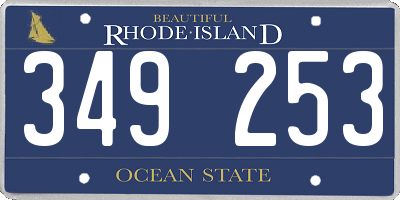 RI license plate 349253