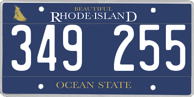 RI license plate 349255