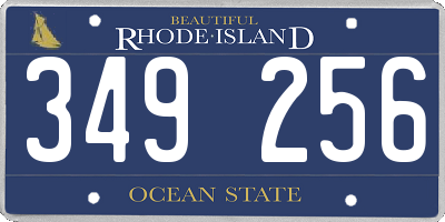 RI license plate 349256