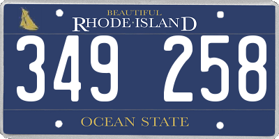 RI license plate 349258