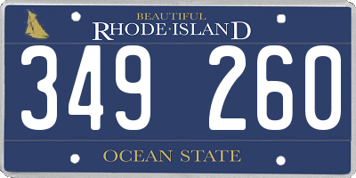 RI license plate 349260