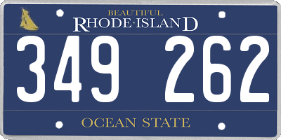 RI license plate 349262