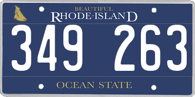 RI license plate 349263