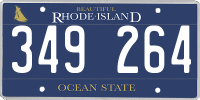 RI license plate 349264