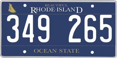 RI license plate 349265