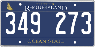 RI license plate 349273