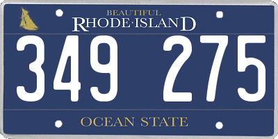RI license plate 349275