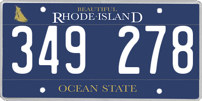RI license plate 349278