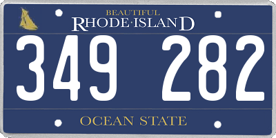 RI license plate 349282