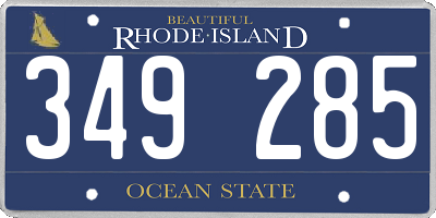 RI license plate 349285