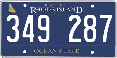 RI license plate 349287