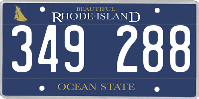 RI license plate 349288