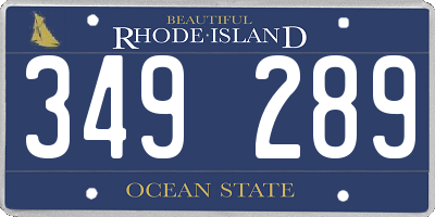 RI license plate 349289