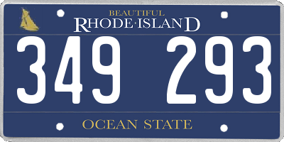 RI license plate 349293