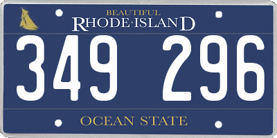 RI license plate 349296