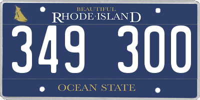 RI license plate 349300