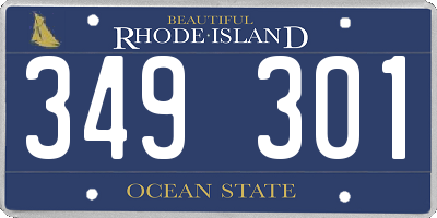 RI license plate 349301