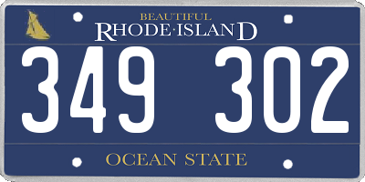 RI license plate 349302