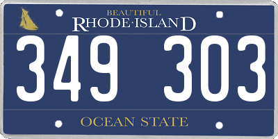 RI license plate 349303