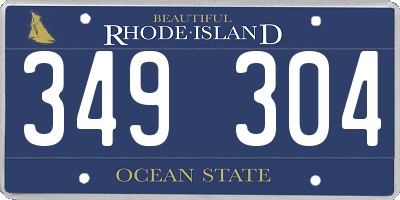 RI license plate 349304