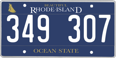 RI license plate 349307